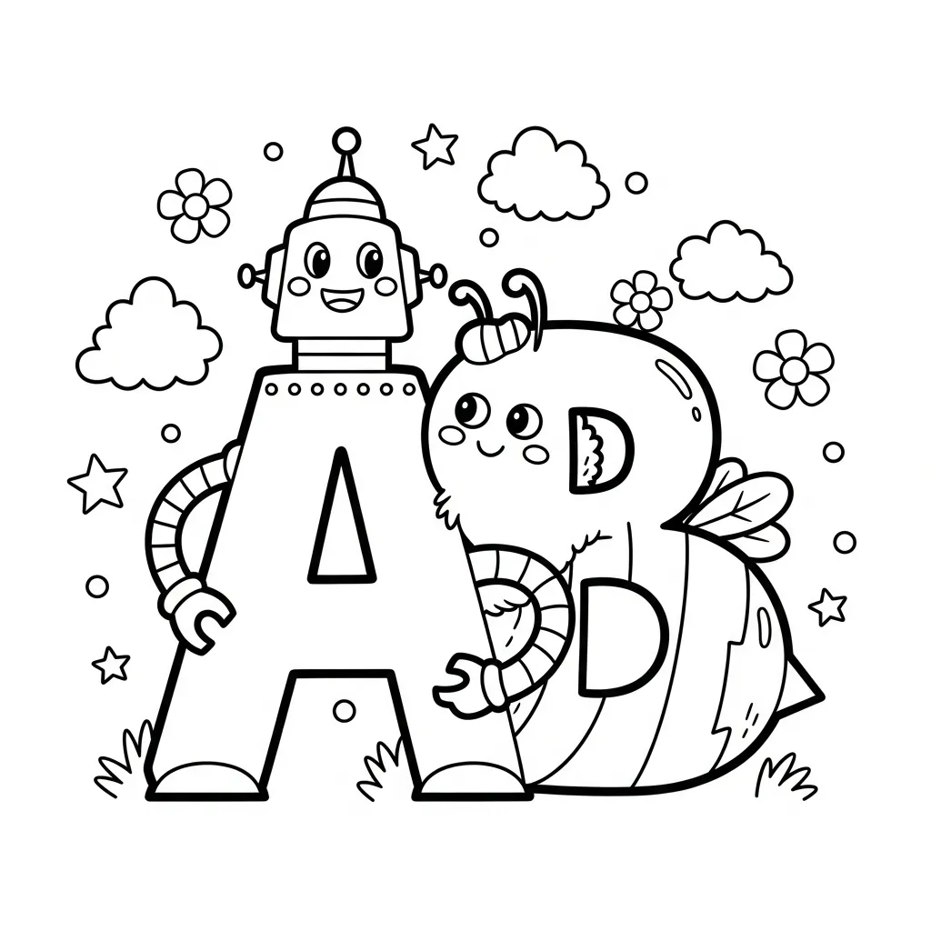 Letras Para Colorear para colorear para niño gratis
