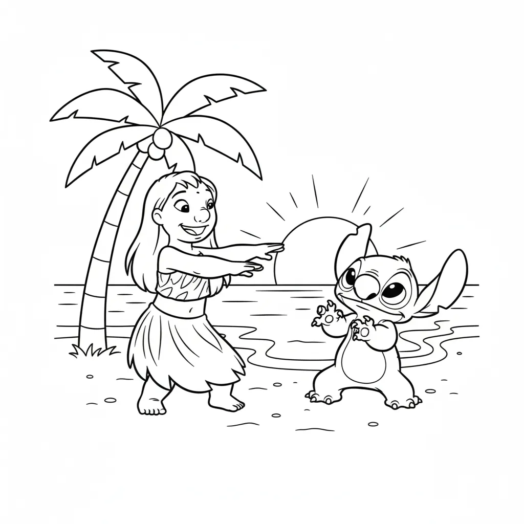 Lilo y Stitch13 para colorear para imprimir para niño de 9 años