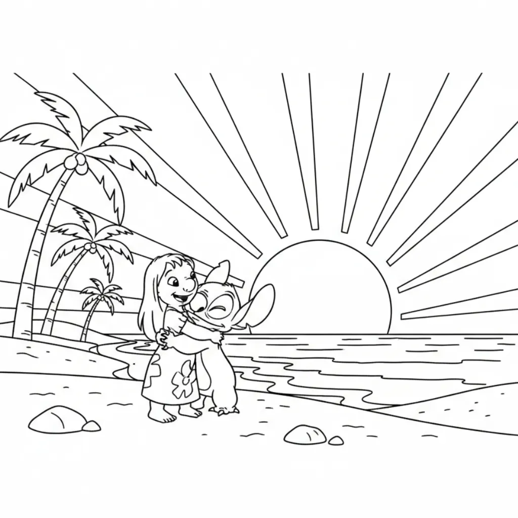 Lilo y Stitch3 para colorear educativo para niño