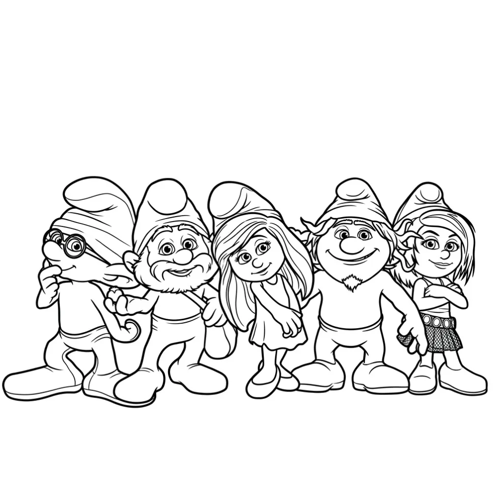 imagen de Los Pitufos 2 para colorear para niño