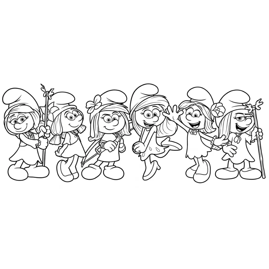Los Pitufos 4 para colorear gratis en línea