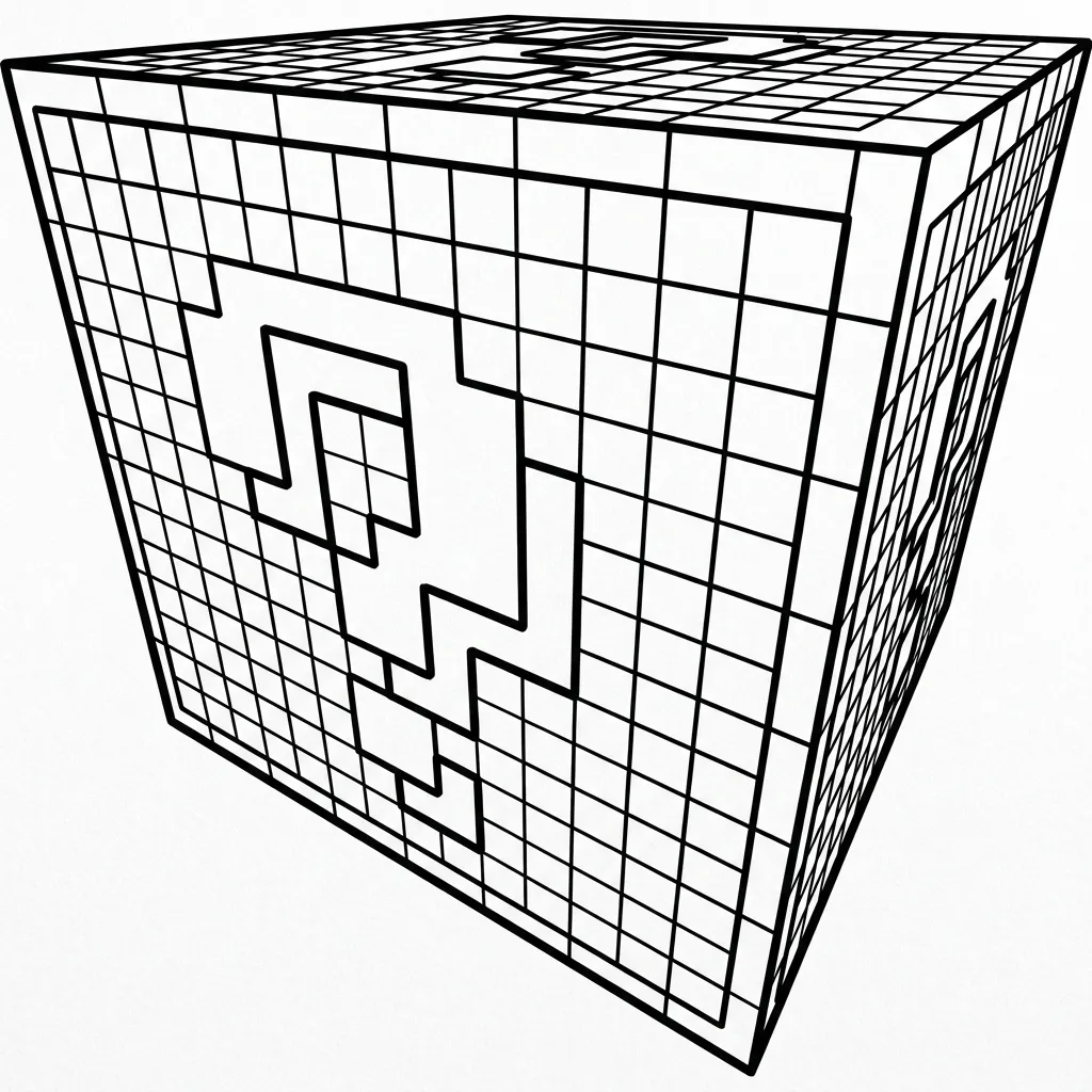 Lucky Block 14 para colorear para imprimir para niño de 2 años