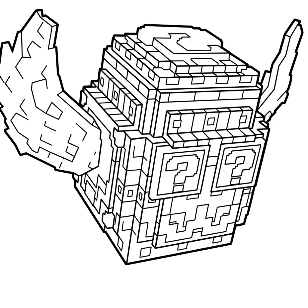 Lucky Block 15 para colorear para niño de 3 años