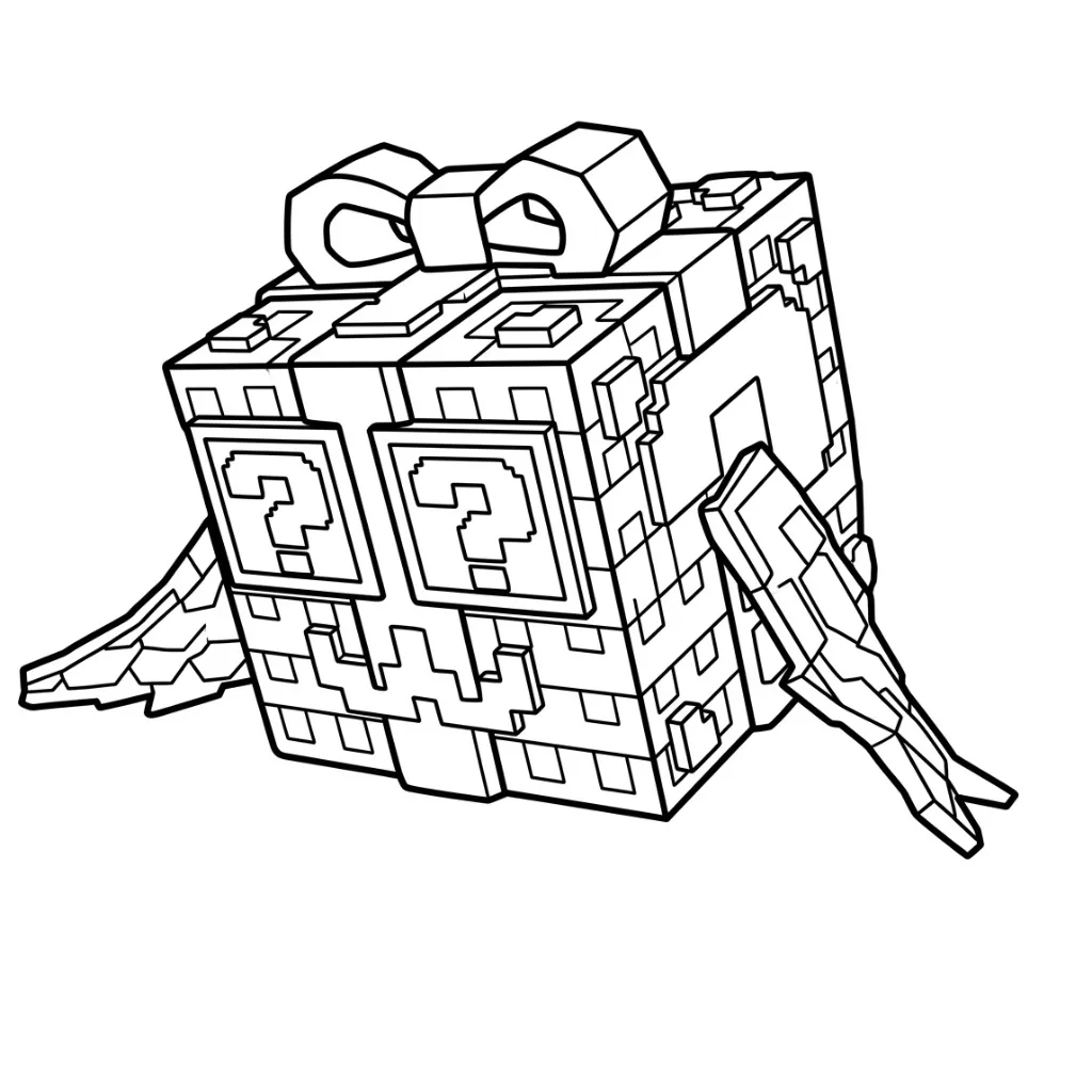 Lucky Block 17 para colorear y recortar