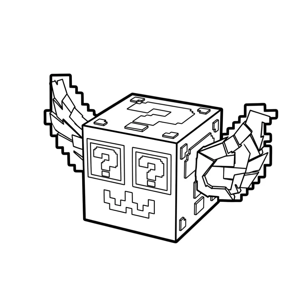 Lucky Block 18 para colorear para imprimir kawaii