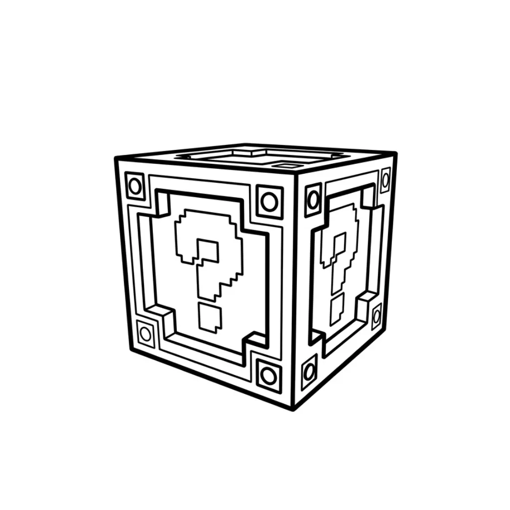 Lucky Block 19 para colorear y recortar