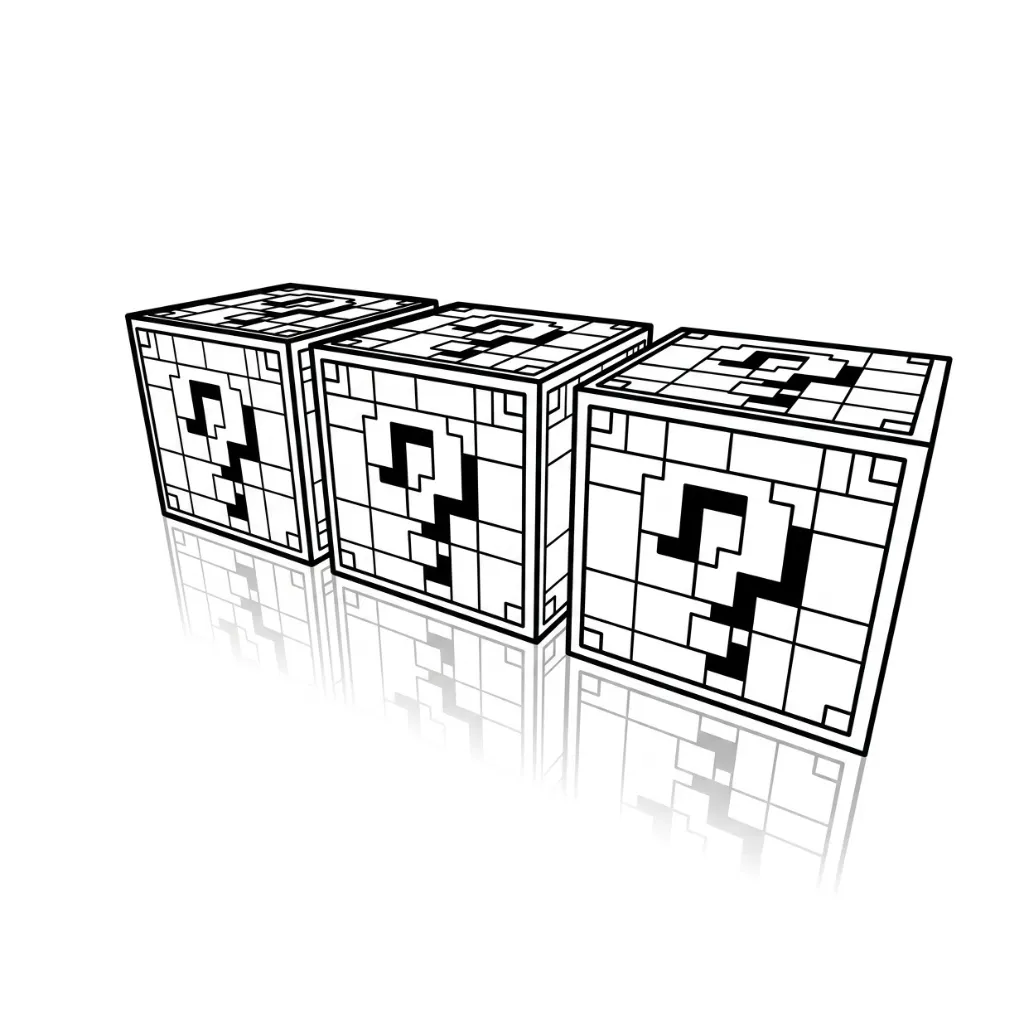 Lucky Block 7 para colorear gratis para imprimir