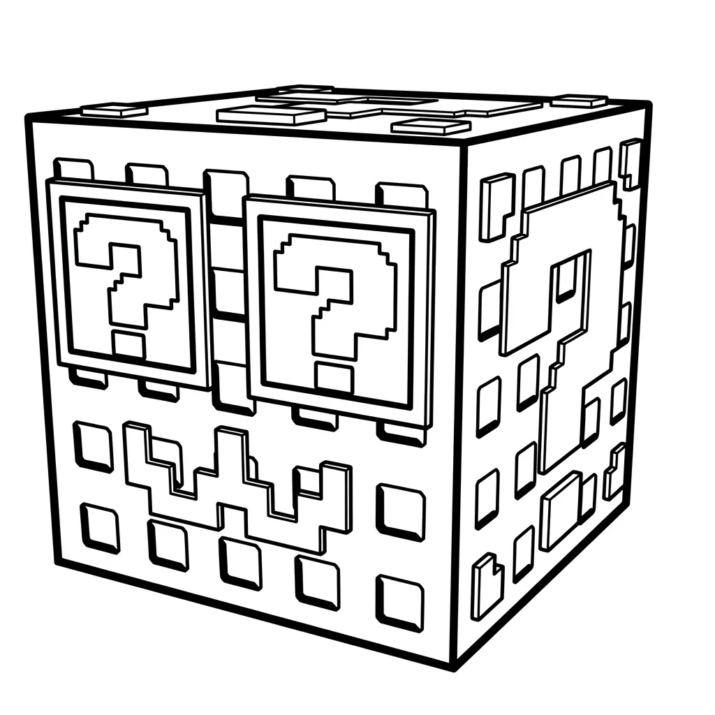 Lucky Block 8 para colorear para niño de 5 años