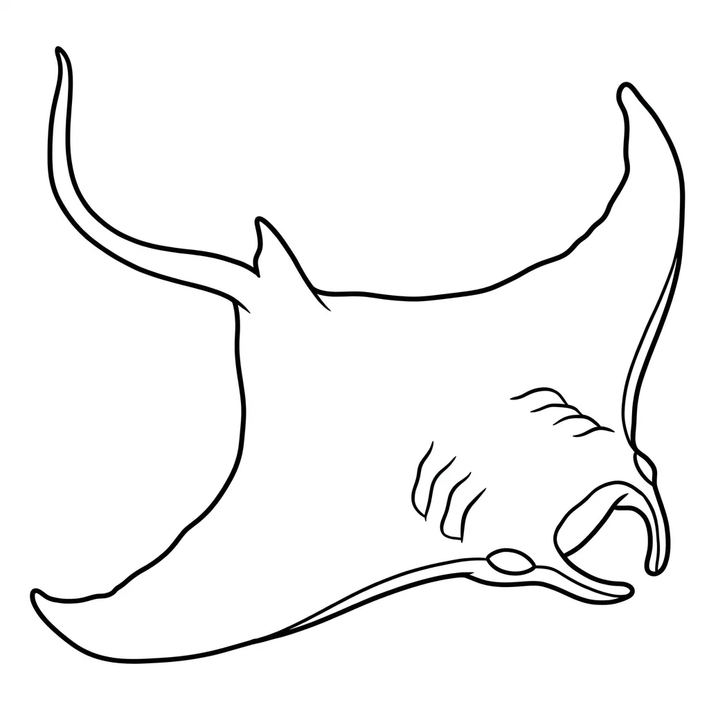 Mantarraya 1 para colorear para imprimir pdf gratis