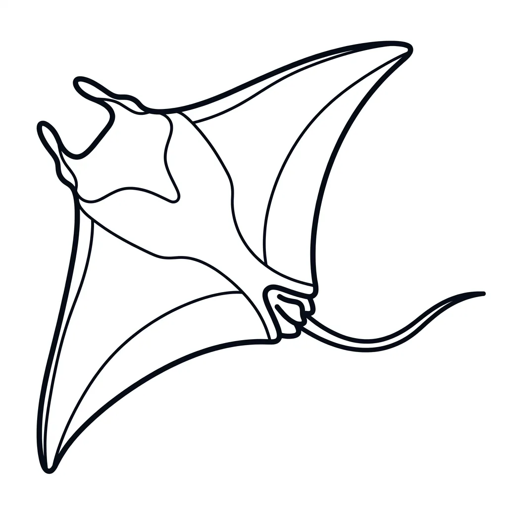 Mantarraya 13 para colorear para niño de 5 años