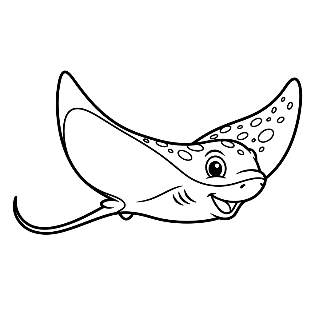 Mantarraya 16 para colorear para imprimir kawaii
