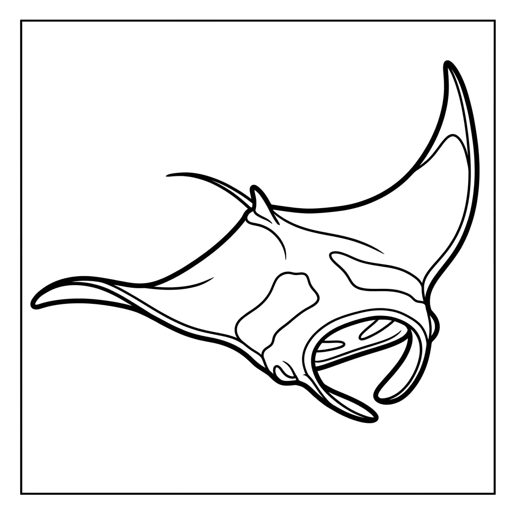 Mantarraya 22 para colorear para niño de 7 años