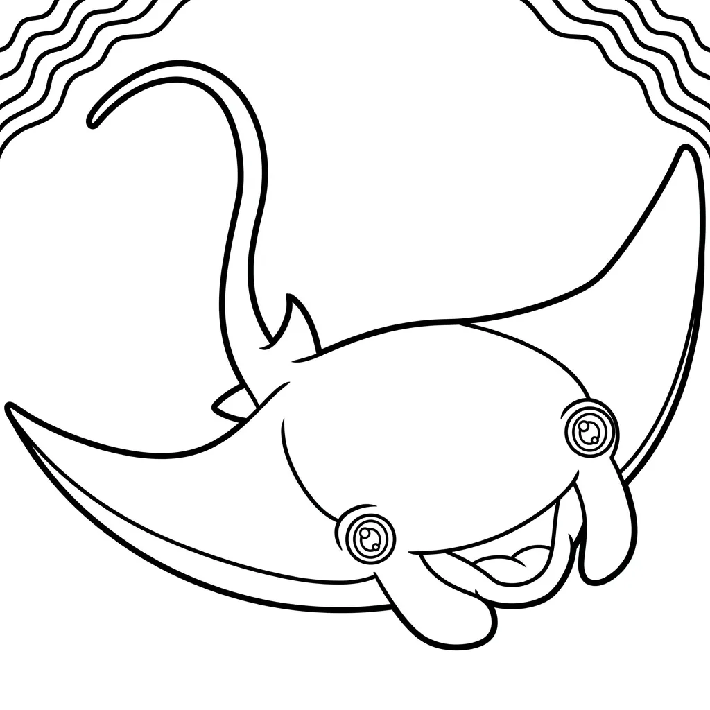 Mantarraya 7 para colorear para niño de 5 años