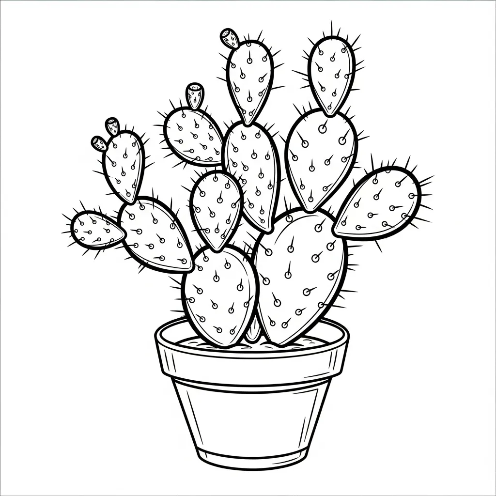 Nopal Para Colorear para colorear para imprimir kawaii