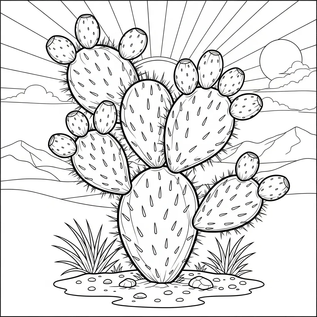 Nopal Para Colorear para colorear gratis para imprimir