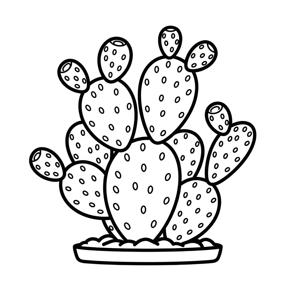 Nopal Para Colorear para colorear y recortar para imprimir