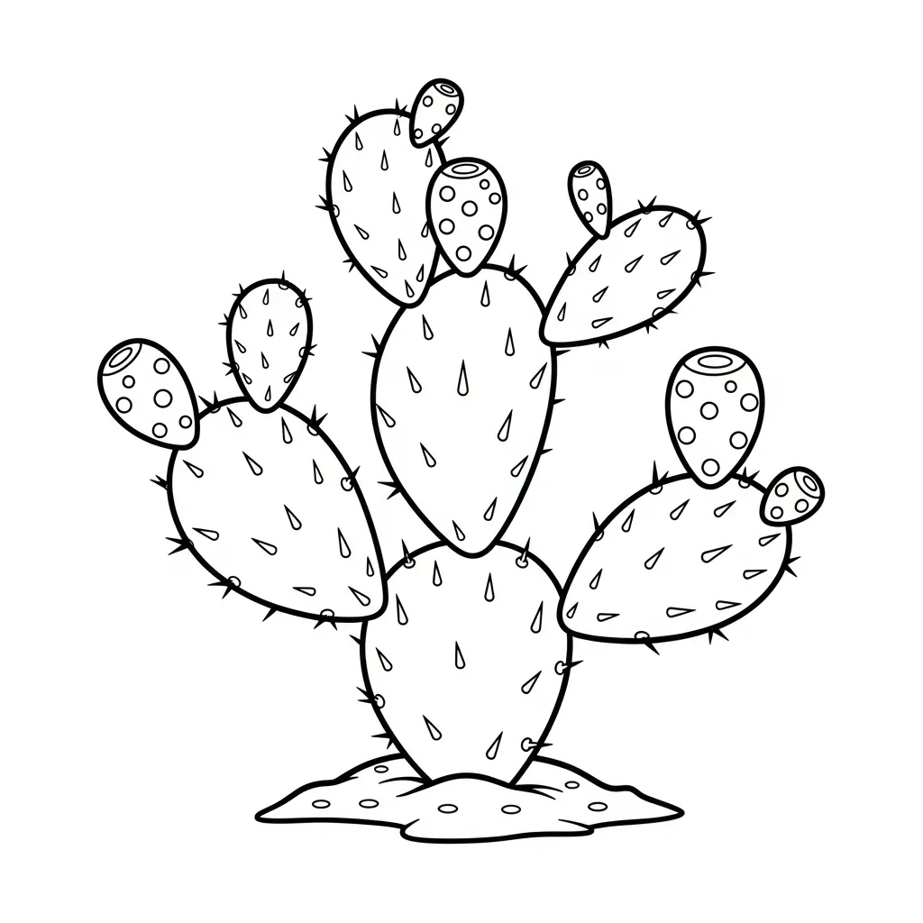 Nopal Para Colorear para colorear y recortar para imprimir gratis