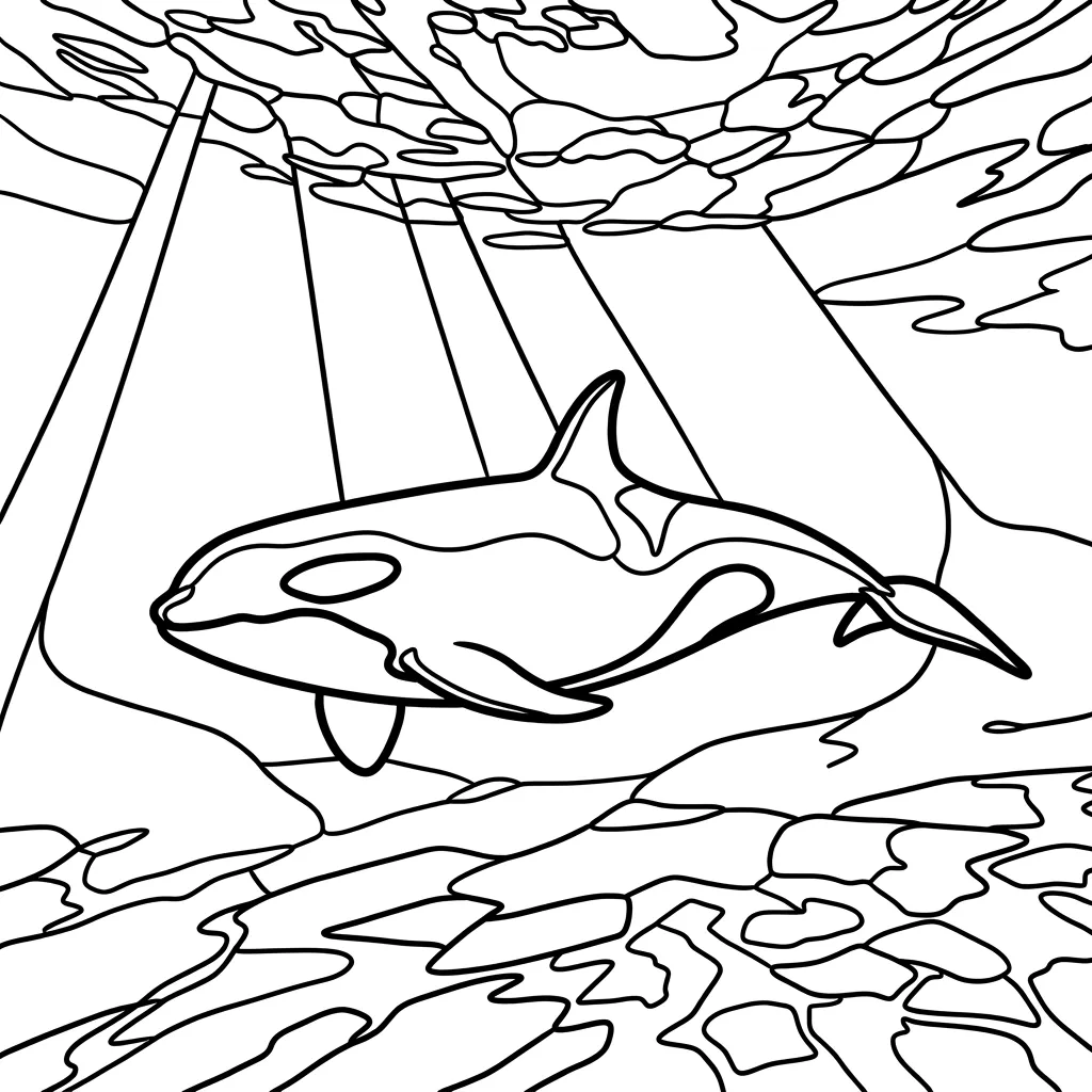 Orca 13 para colorear en línea para niño