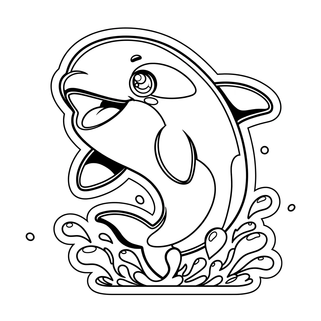 Orca 15 para colorear y dibujo para imprimir