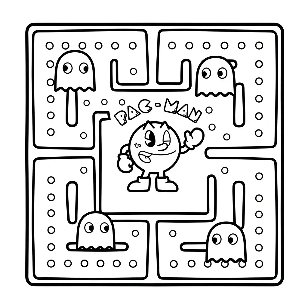 Colección de Pacman para colorear