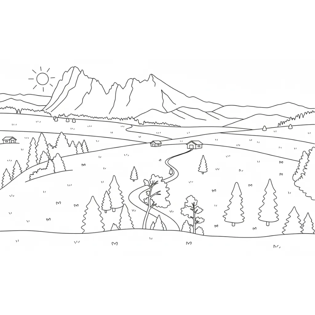 Paisajes6 para colorear para imprimir gratis