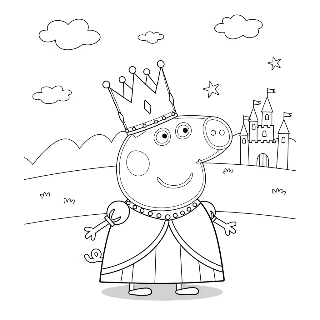 Peppa Pig para colorear para imprimir para niño de 8 años