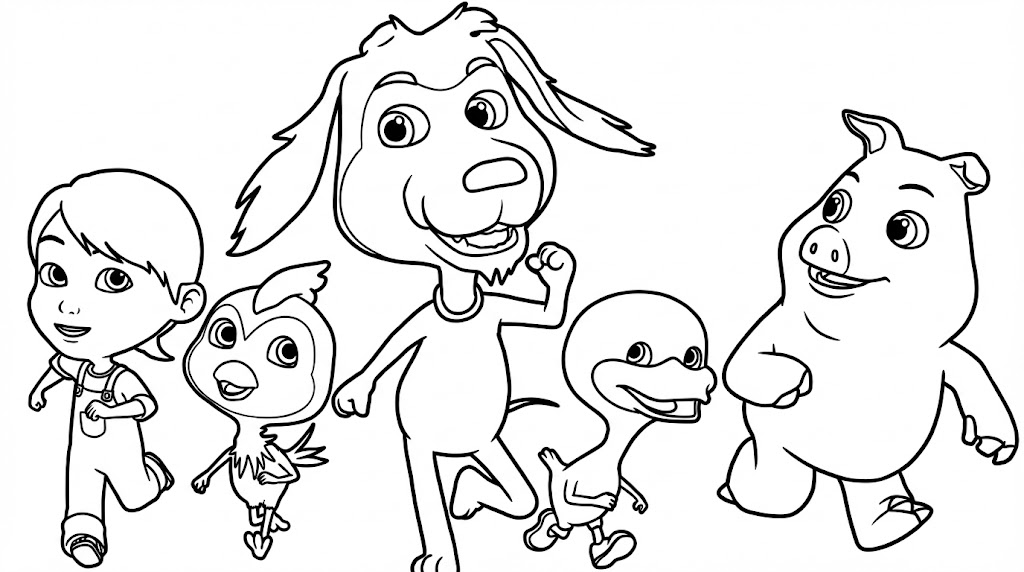 Perro Chocolo para colorear con sus amigos