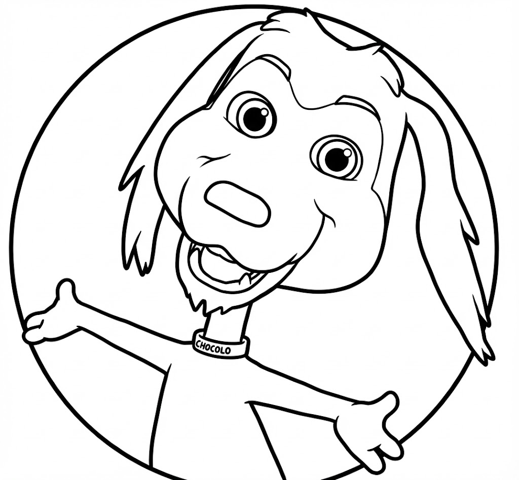 Perrro Chocolo para Colorear para colorear