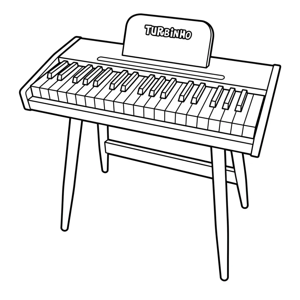 Piano 2 para colorear para niños para imprimir