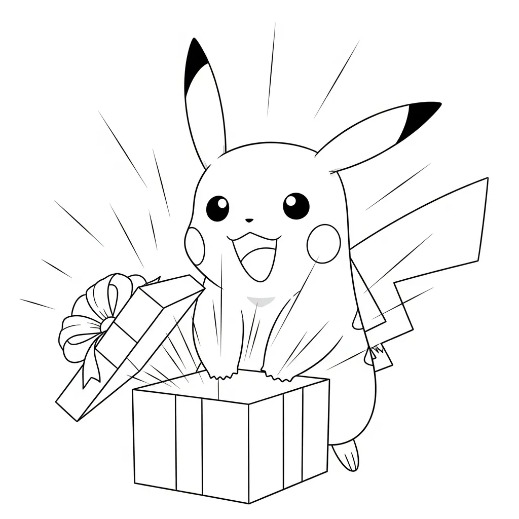 Pikachu De Navidad para colorear y dibujos 1