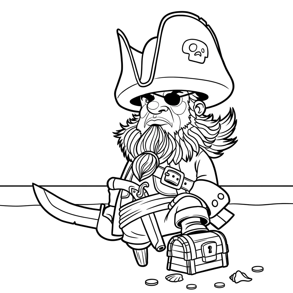 Piratas 11 para colorear gratis para niños