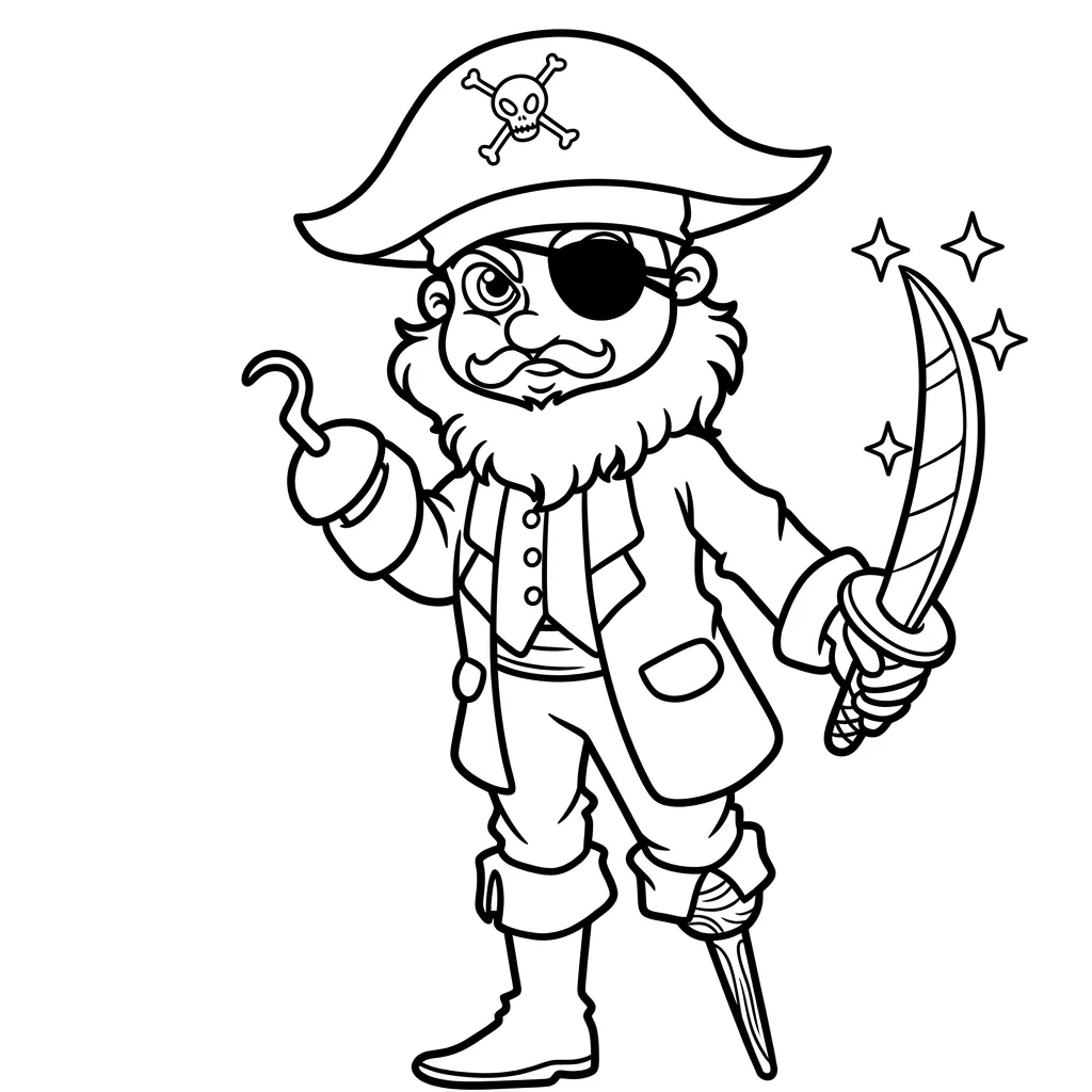 Piratas 14 para colorear para imprimir para niño de 9 años