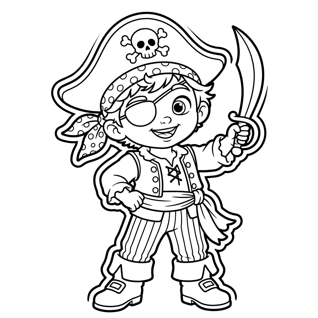 Piratas 17 para colorear para imprimir para niño de 4 años