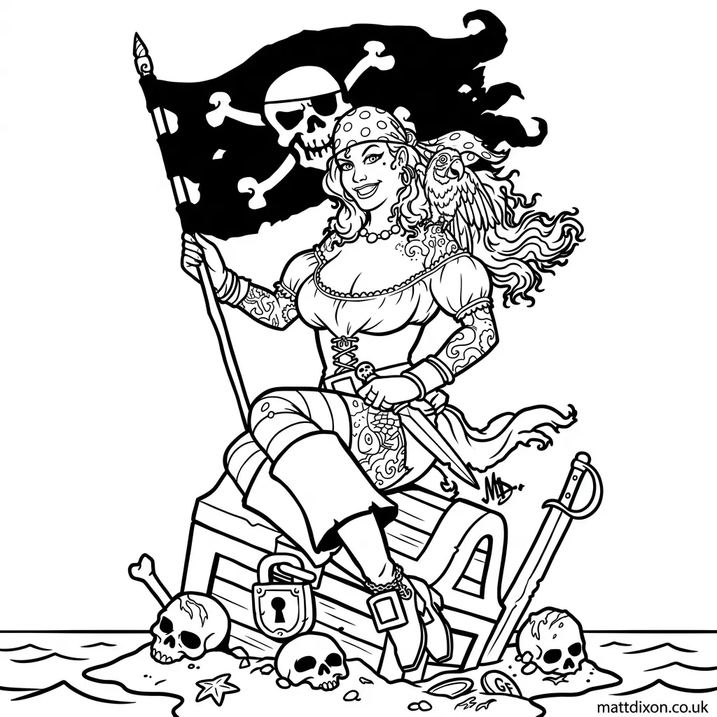 Piratas 21 para colorear para imprimir gratis pdf