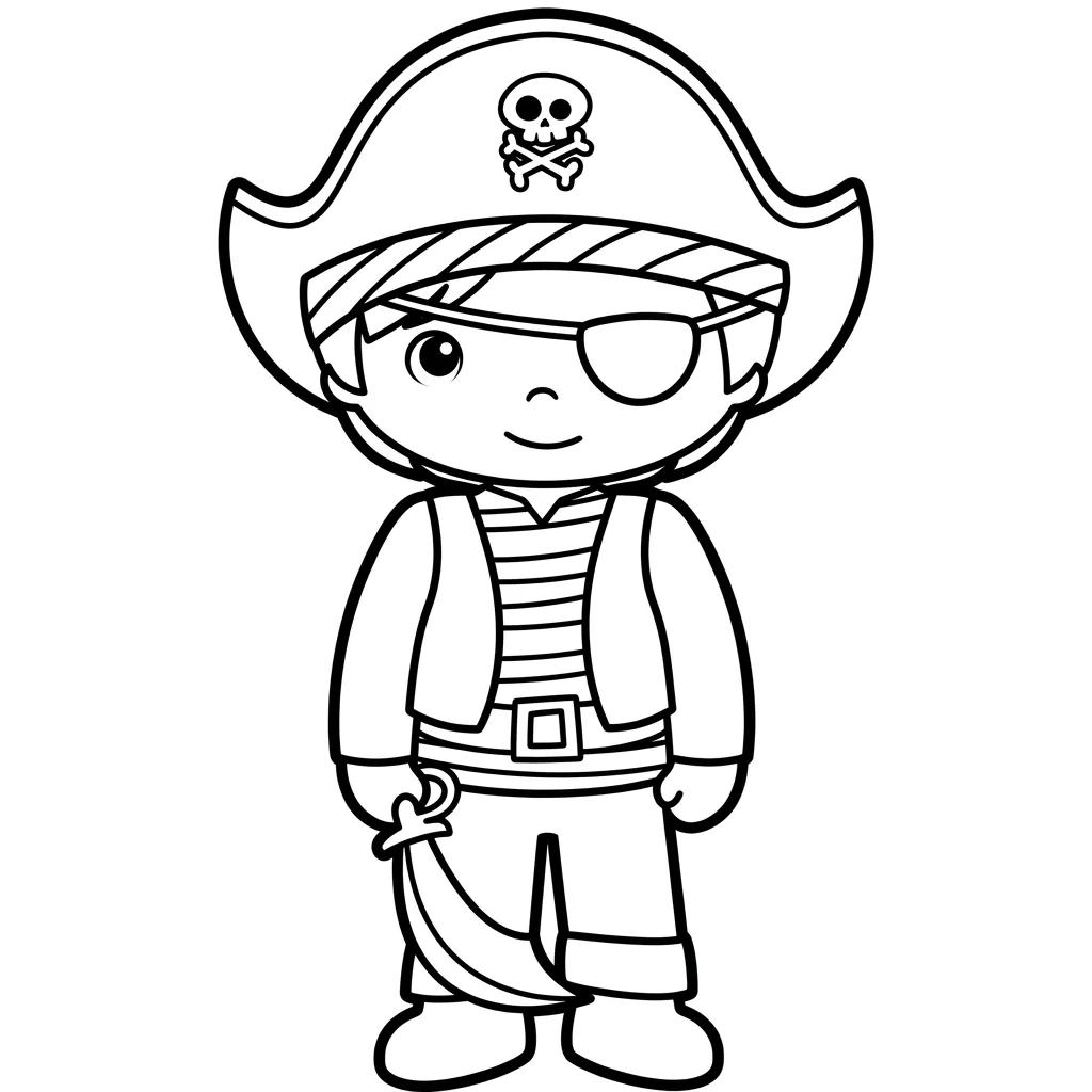 Piratas 24 para colorear para imprimir para niño de 10 años
