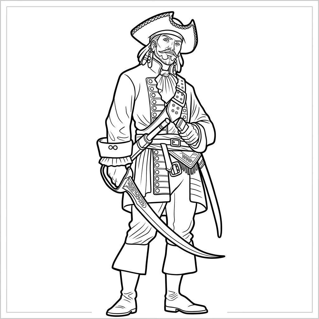 Piratas 4 para colorear para niño gratis