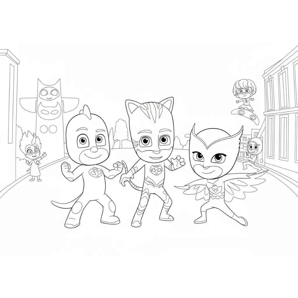 PJ Masks8 para colorear para imprimir a4