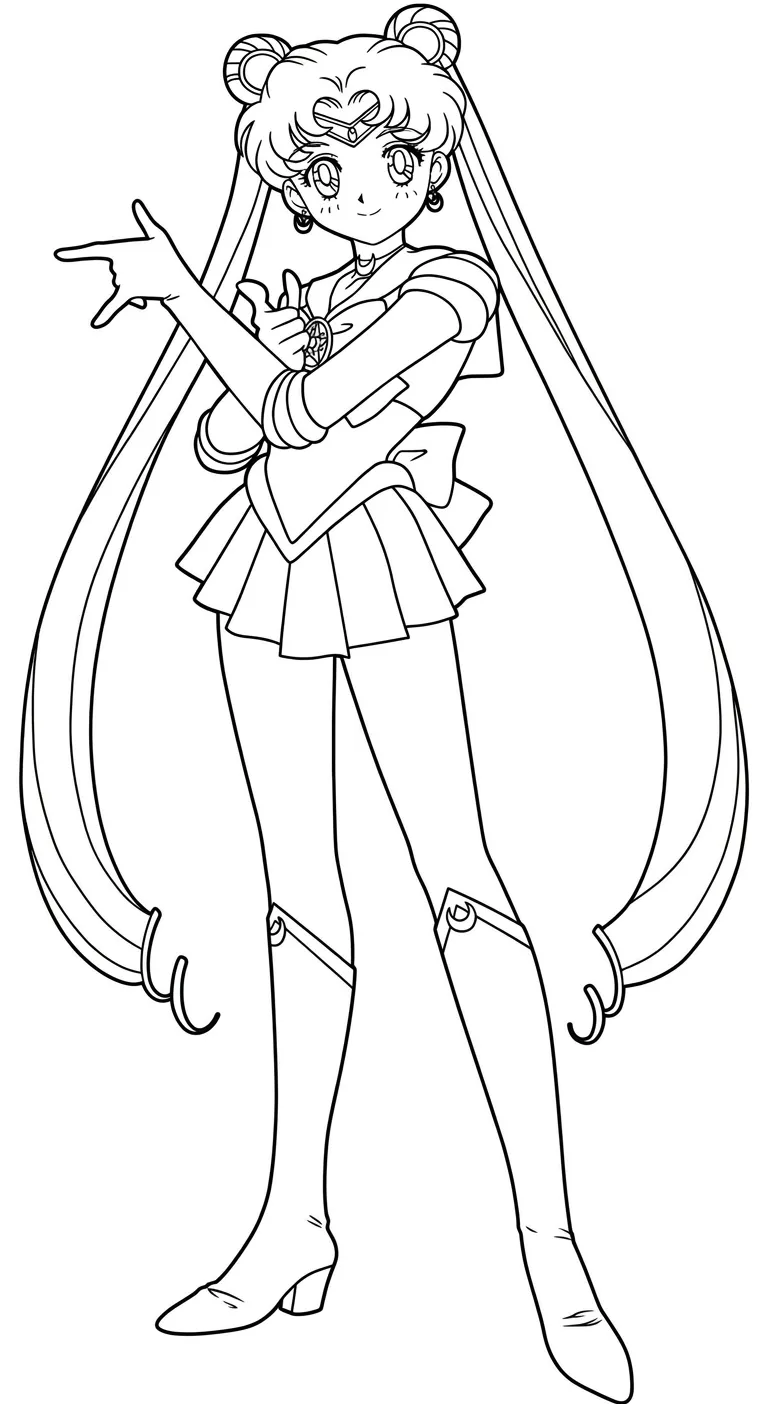 imagen para colorear Sailor Moon 1 niño