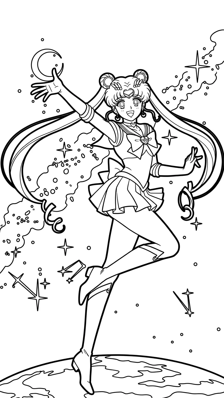 Sailor Moon 10 para colorear para primaria