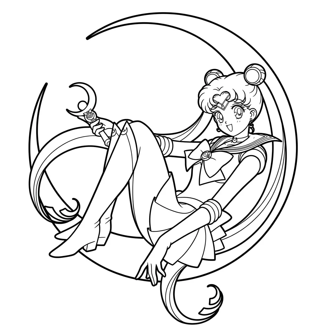 Sailor Moon 13 para colorear gratis para imprimir