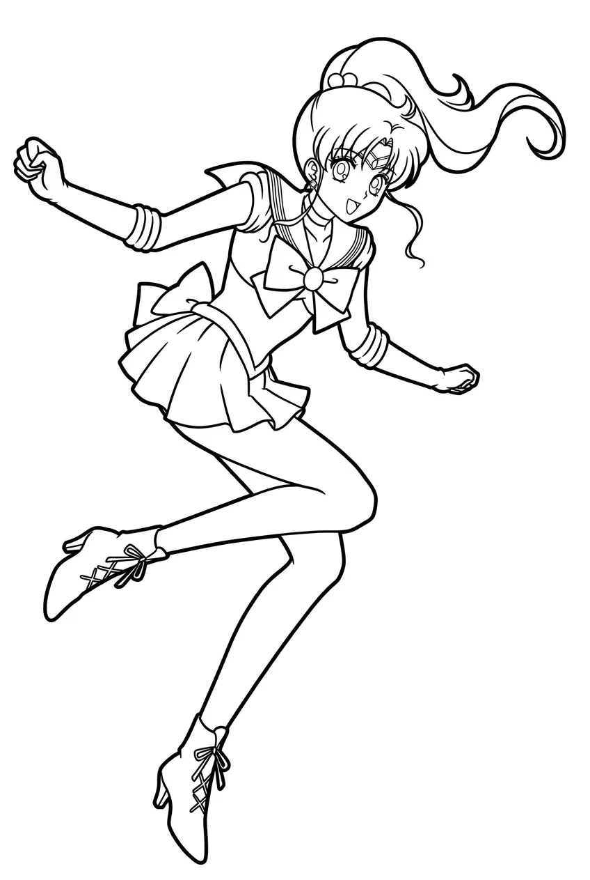 imprimir Sailor Moon 18 para colorear para niño