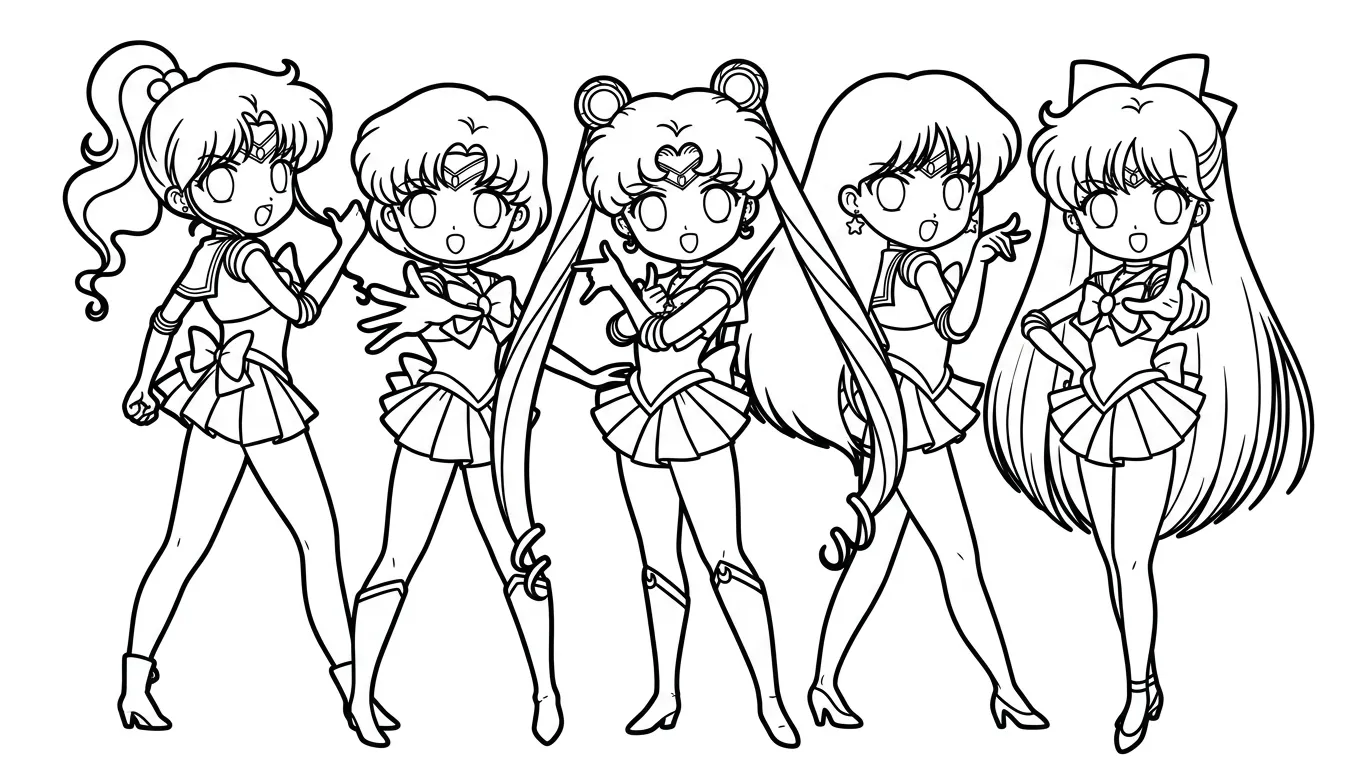 Sailor Moon 20 para colorear para imprimir para niño de 3 años