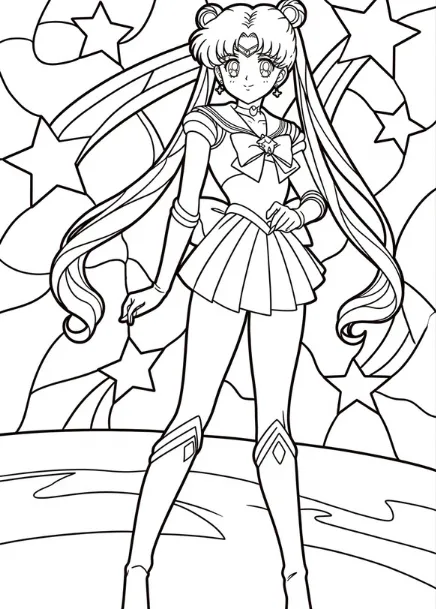 Sailor Moon 29 para colorear para niño gratis
