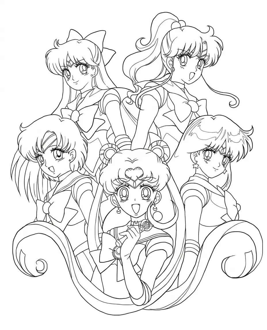 Sailor Moon 3 para colorear gratis para niños