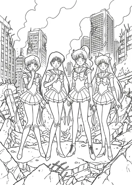 Sailor Moon 30 para colorear para niños para imprimir gratis