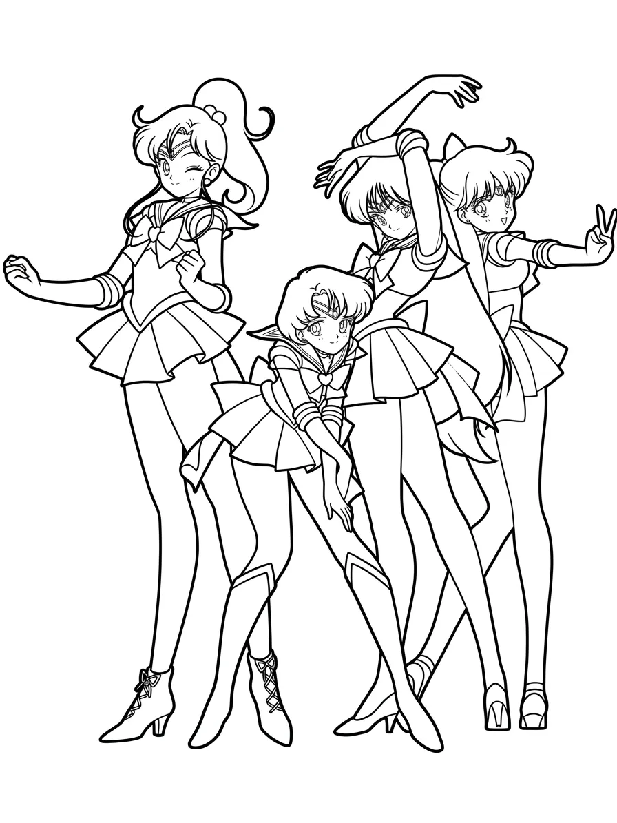 Sailor Moon 5 para colorear para niño para imprimir