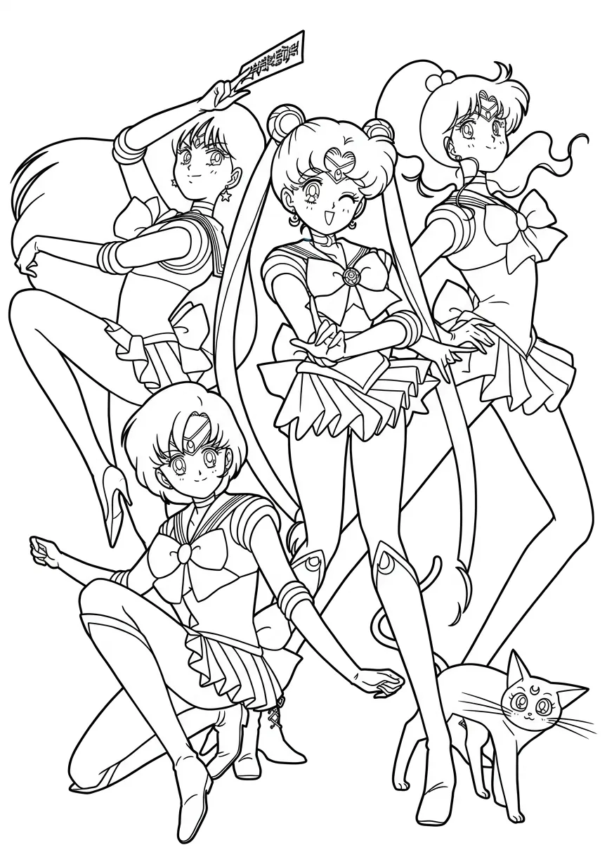 Sailor Moon 6 de niño para colorear para imprimir