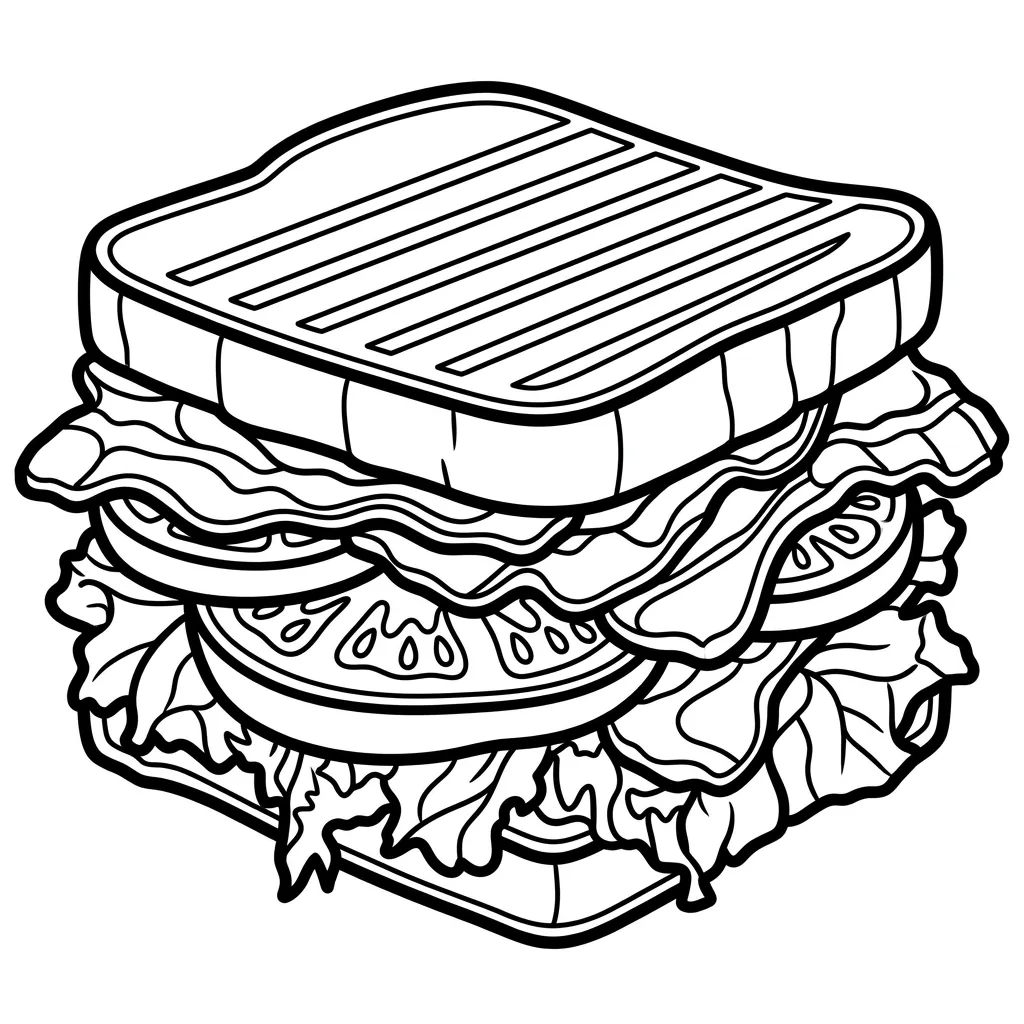 Sandwich 11 para colorear para niños para imprimir