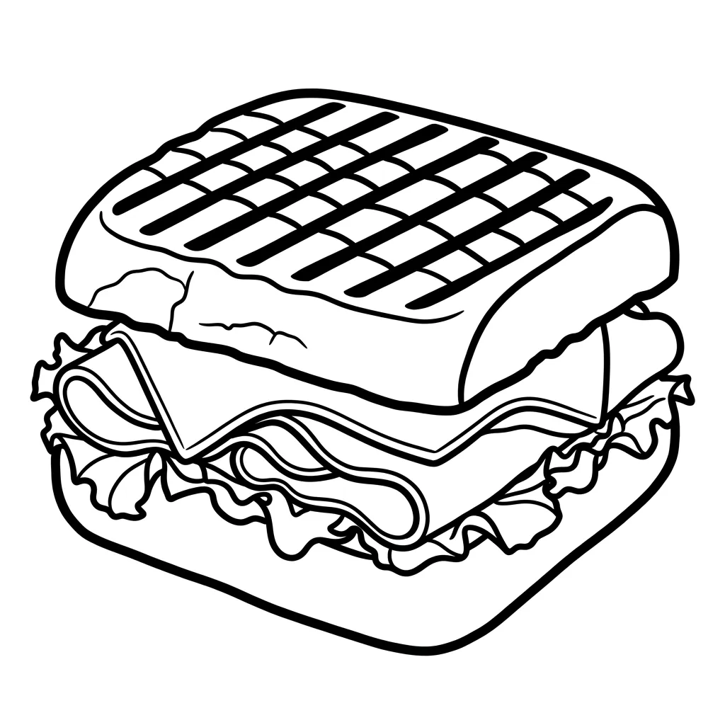 Sandwich 13 para colorear y recortar para imprimir gratis