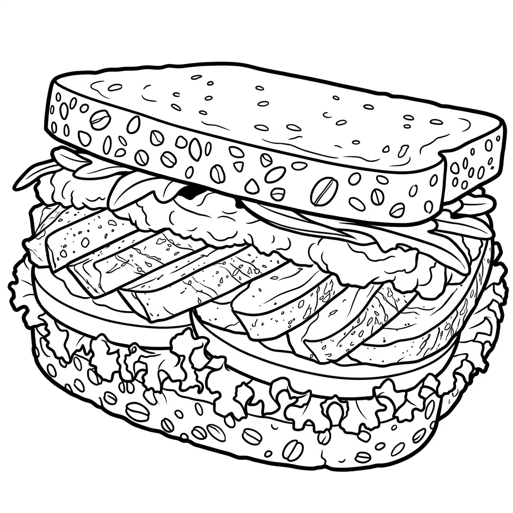 Sandwich 16 para colorear para imprimir pdf gratis